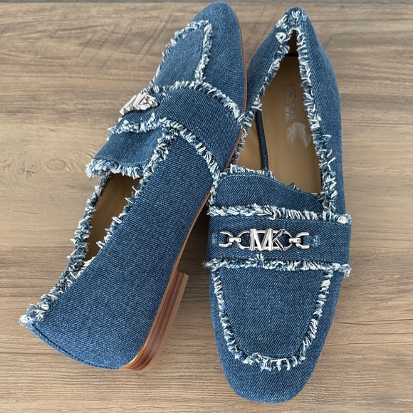 Michael Kors Frayed Denim Loafers - Picture 4 of 8